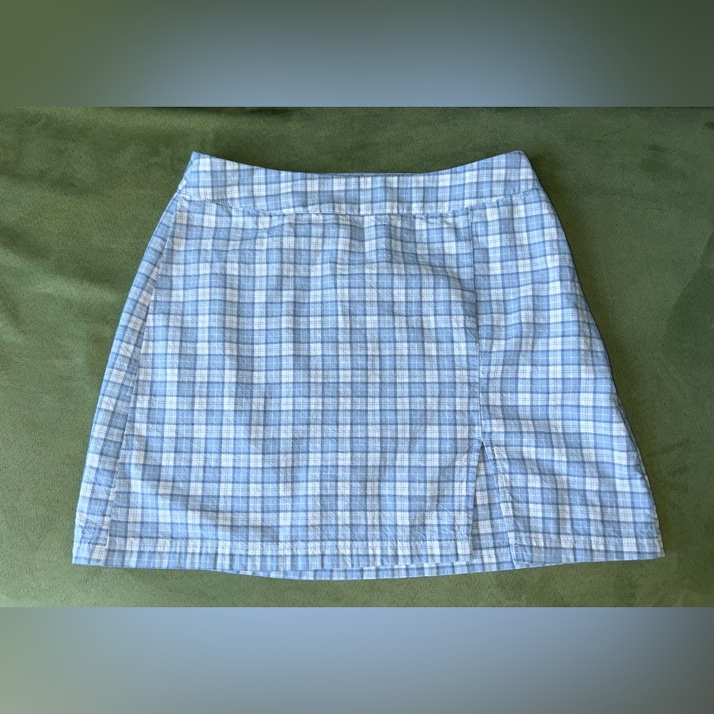 Arizona Blue Plaid Mini Scooter Skirt Sz XS/S Bratzcore Barbie Cotton Retro Y2K